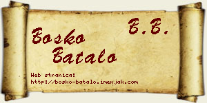 Boško Batalo vizit kartica